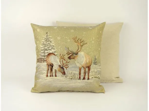 Poszewka świąteczna gobelinowa jelenie zimą nr 274 - b SlodkieSny 45x45 cm gobelin