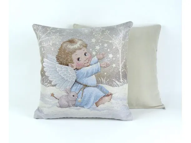 Poszewka świąteczna gobelinowa niebieski aniołek nr. 231 SlodkieSny 45x45 cm gobelin