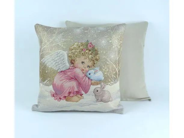 Poszewka świąteczna gobelinowa różowy aniołek nr. 232 SlodkieSny 45x45 cm gobelin