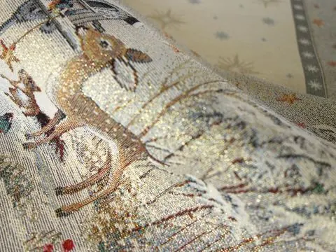 Bieżnik gobelinowy świąteczny 40x100 cm sarenka, lisek, zajączek wz 235 SlodkieSny