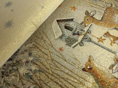 Bieżnik gobelinowy świąteczny 45x140 cm sarenka, lisek, zajączek wz 235 SlodkieSny