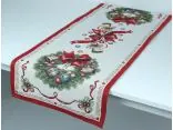 Bieżnik gobelinowy świąteczny 45x140 cm stroik, kokardka wz 202 SlodkieSny