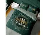 Pościel z bawełny świąteczna 160x200 Merry Christmas zielona Holland holenderska
