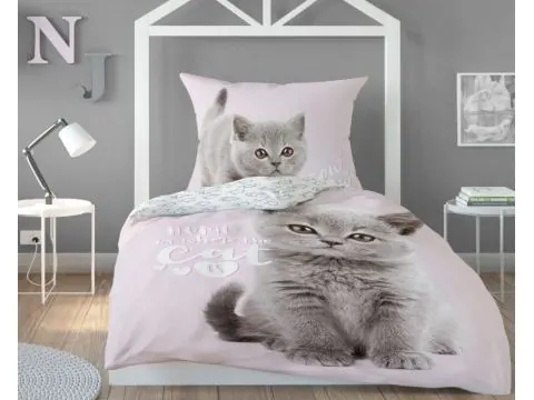 Pościel z bawełny dla dzieci 140x200+70x80 kotek Holland holenderska