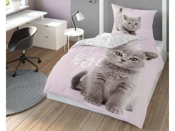 Pościel z bawełny dla dzieci 140x200+70x80 kotek Holland holenderska