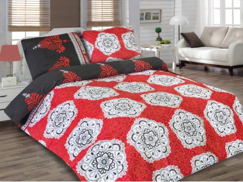 Komplet pościeli satynowej  Alonzo Red  160x200 Komplet pościeli satynowej  Alonzo Red  160x200