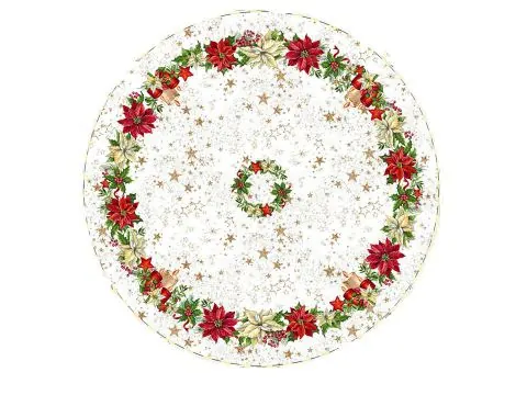 Obrus gobelinowy śr. 140 cm gwiazdy betlejemskie nr sw 294 SlodkieSny okrągły