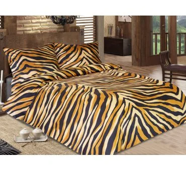 Komplet pościeli z satyny bawełnianej Bengal Brown 140x200