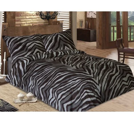Komplet pościeli z satyny bawełnianej Bengal Black 140x200