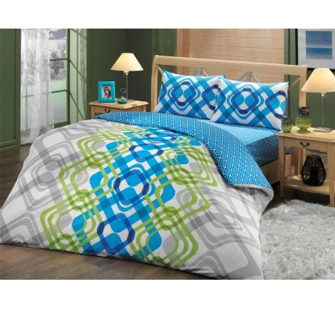 Pościel 4 el. satynowa Olimpia Blue 160x200