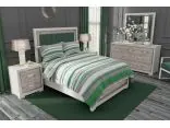 Pościel z bawełny 140x200 +1/70x80 Gobelin zielono szare pasy Gold Collection