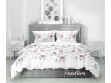 Pościel z bawełny 220x200 +2/70x80 Passiflora morelowe kwiatki Gold Collection