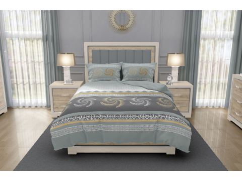 Pościel satynowa 220x200+2/70x80 Aroma Silver collection wicherek