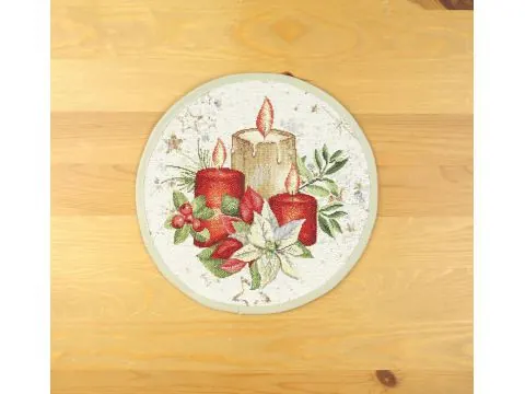 Serwetka gobelinowa świąteczna śr. 23 cm stroik wz. 294 SlodkieSny okrągły