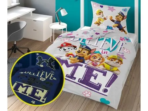 Pościel z bawełny dla dzieci 140x200+70x80 i belive me psi patrol szara fluo 27