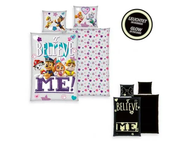 Pościel z bawełny dla dzieci 160x200+70x80 i belive me psi patrol szara fluo 27
