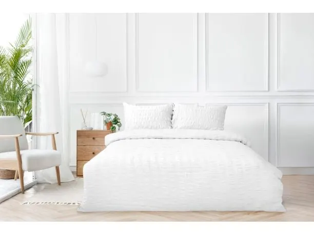 Pościel satyna Gofrowana 220x200 +2/70x80 biała 01