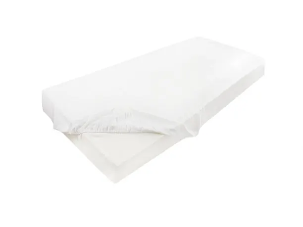 Prześcieradło jersey z laycrą 90x200 + 30 cm z gumką białe lycra