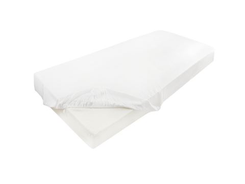 Prześcieradło jersey z laycrą 120x200 + 30 cm z gumką białe  lycra
