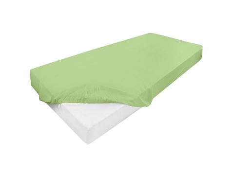 Prześcieradło jersey z laycrą 120x200 + 30 cm z gumką zielone  lycra