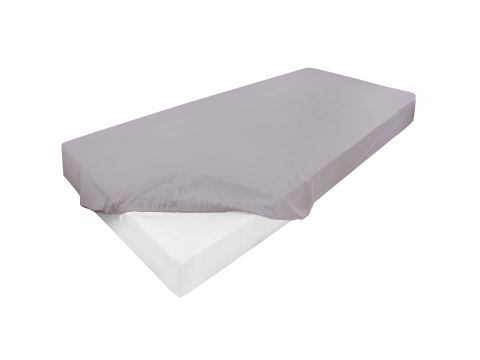 Prześcieradło jersey z laycrą 120x200 + 30 cm z gumką jasnoszare lycra