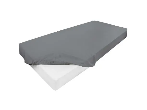 Prześcieradło jersey z laycrą 120x200 + 30 cm z gumką grafitowe lycra