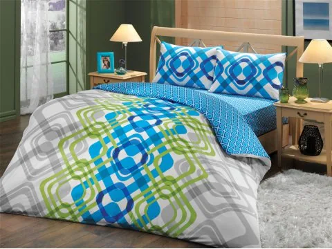 Pościel z satyny 4 el. Olimpia Blue 200x220