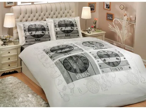 Pościel z satyny 4 el. World Clock 200x220