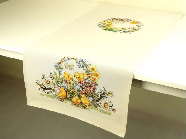 Bieżnik gobelinowy wielkanocny 45x140 cm kurczaczki wz 312 SlodkieSny