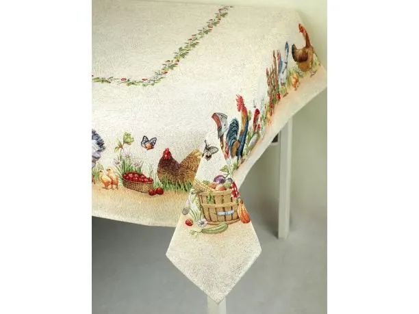Obrus gobelinowy wielkanocny 140x240 cm kurnik SlodkieSny