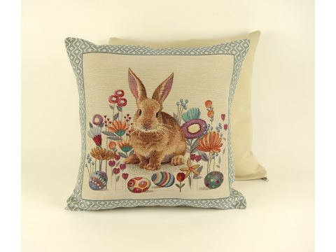 Poszewka wielkanocna gobelinowa Zajączek, pisanki  nr. 310 cm SlodkieSny 45x45 cm