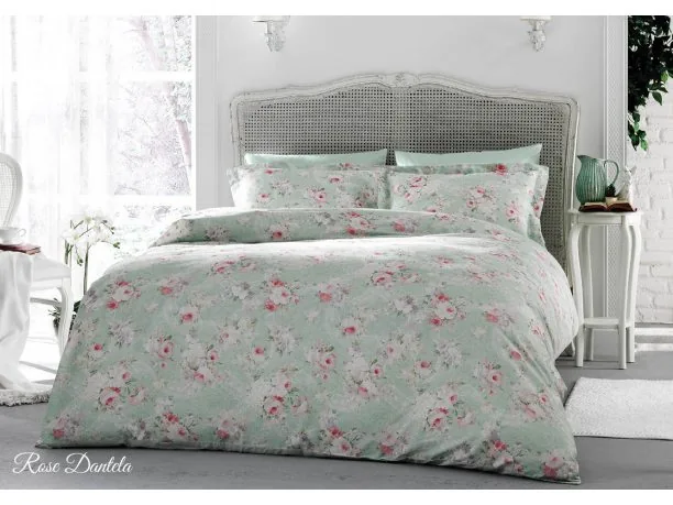 Pościel satynowa ekskluzywna 6 el. Rose Dantela 200x220