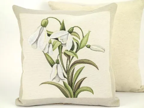 Poszewka dekoracyjna gobelinowa przebiśniegi SlodkieSny 45x45 cm gobelin