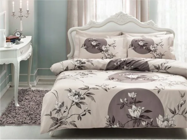 Pościel satynowa ekskluzywna 6 el. Otto Grey 200x220