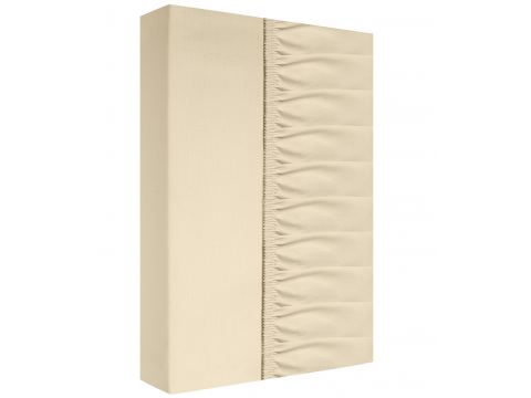 Prześcieradło bawełniane z gumką silver 220x200 + 25 cm yellow/piaskowy