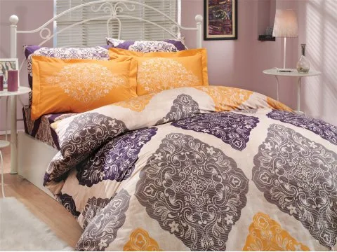 Pościel bawełniana 4 el. Amanda Violet 200x220