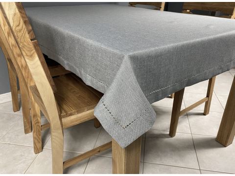 Obrus z mereżką jednobarwny - 150x260 - Szary