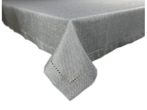 Obrus z mereżką jednobarwny - 140x220 - Szary