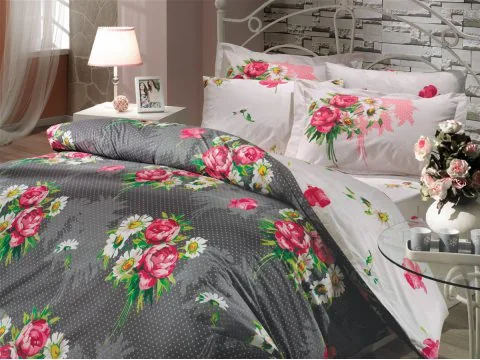 Pościel bawełniana 4 el. Calvina Koyu Grey 200x220