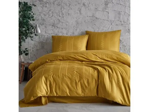 Pościel satyna bawełniana Capital 200x220 +2/70x80 jednobarwna exclusive mustard