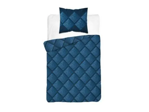 Pościel z bawełny 140x200 +1/70x80 granatowe romby wz.4845 b detexpol
