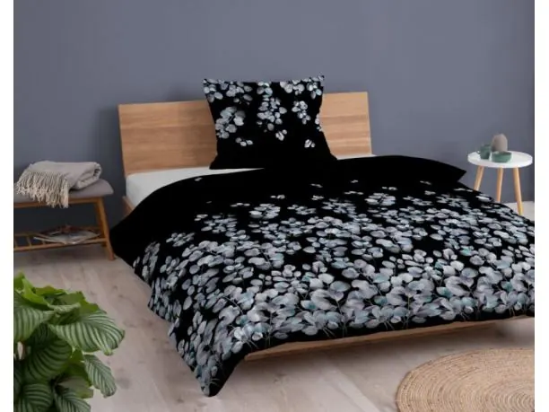 Pościel z bawełny 140x200 +1/70x80 wrzosowe listki wz.4847 b detexpol