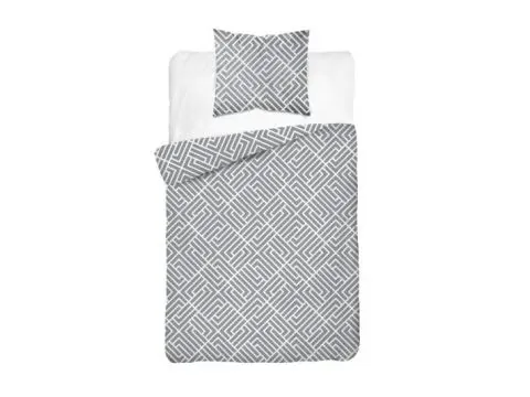Pościel z bawełny 140x200 +1/70x80 szara geometria wz.4849 a detexpol