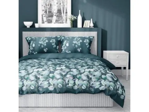 Pościel z bawełny 160x200 +2/70x80 listki wz.4847 a detexpol