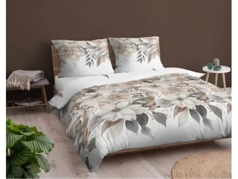 Pościel z bawełny 160x200 +2/70x80 kwiaty wz.4851 a detexpol