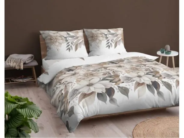 Pościel z bawełny 160x200 +2/70x80 kwiaty wz.4851 a detexpol
