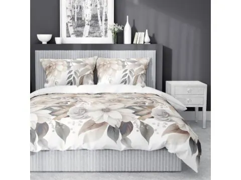 Pościel z bawełny 160x200 +2/70x80 kwiaty wz.4851 a detexpol