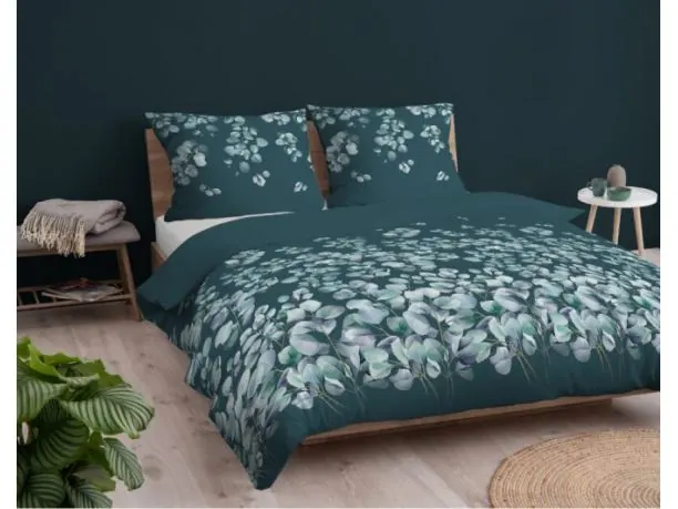 Pościel z bawełny 220x200 +2/70x80 listki wz.4847 a detexpol