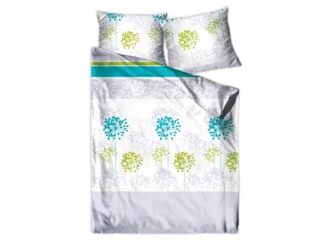 Pościel z satyny bawełnianej 140x200 Znakomita Turkusowa Greno Gold Line