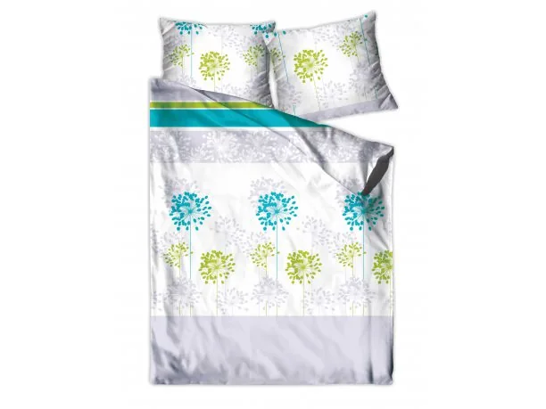 Pościel z satyny bawełnianej 140x200 Znakomita Turkusowa Greno Gold Line